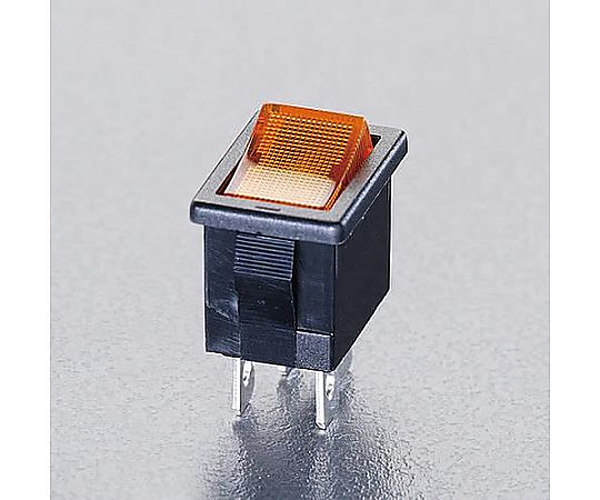 125V/ 9A ２極単投/ﾈｵﾝ球照光ﾛｯｶｰｽｲｯﾁ(黄)