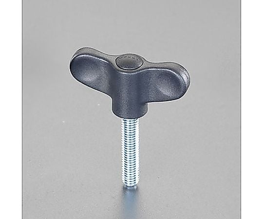 47mm/ M5x20mm [ｽﾁｰﾙ製]雄ねじノブ[ﾌﾞﾗｯｸ]