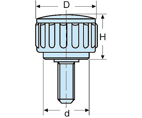 M3x 6mm/φ15mm 雄ねじナールドノブ