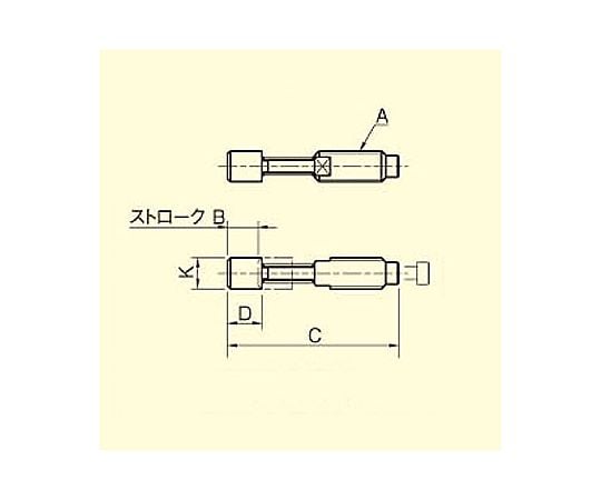 M8x44mm[ｽﾃﾝﾚｽ]ｽﾌﾟﾘﾝｸﾞ突き出しﾋﾟﾝ(ﾌﾗｯﾄ)