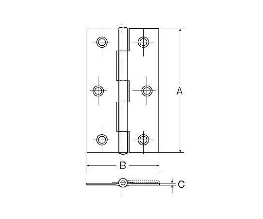 76x 49mm カラー丁番(ｽﾁｰﾙ製/2個)