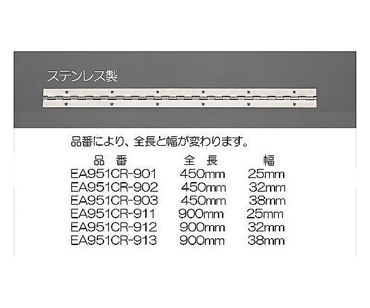 38x900mm 長丁番(ｽﾃﾝﾚｽ製)