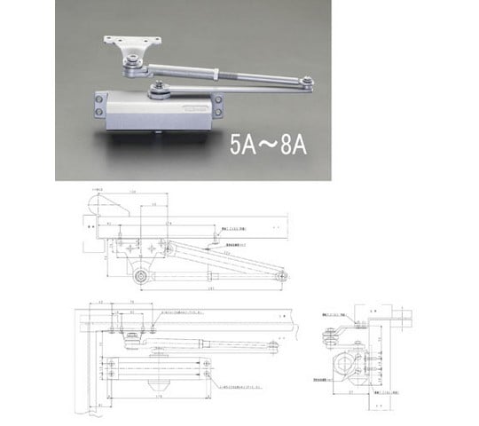 30kg以下 ドアクローザー(ﾊﾟﾗﾚﾙ型/ｼﾙﾊﾞｰ) EA951LD-5A