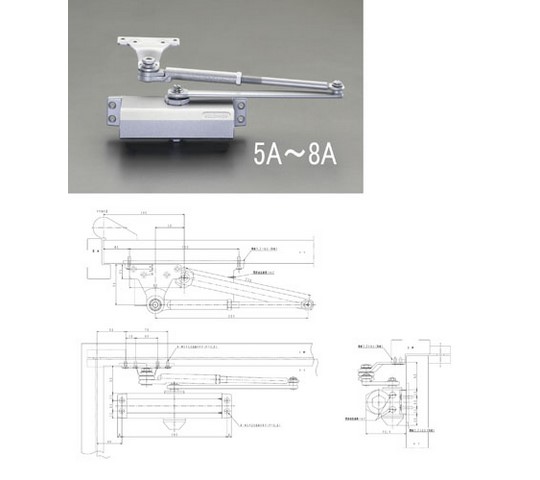 45kg以下 ドアクローザー(ﾊﾟﾗﾚﾙ型/ｼﾙﾊﾞｰ) EA951LD-6A