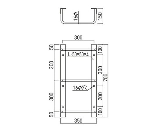 350x 700mm/3段 タラップ(ｽﾃﾝﾚｽ製)　EA951SC-12