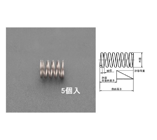 78-0959-16 5.0x0.45/ 8.0mm 押しｽﾌﾟﾘﾝｸﾞ(ｽﾃﾝﾚｽ/5本) EA952SF-78