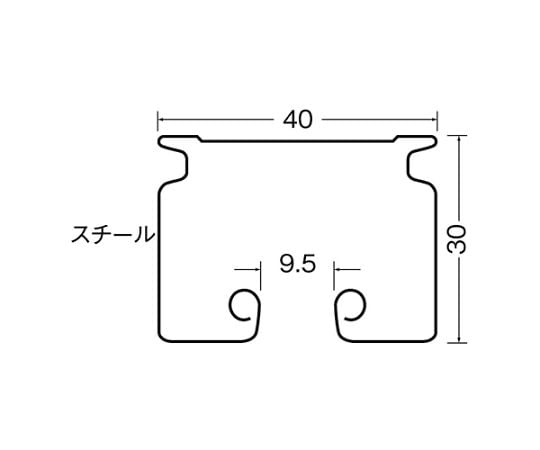 78-0989-78 40x30mm/2.0m 重量用レール(ｽﾁｰﾙ製) EA970FB-2 【AXEL