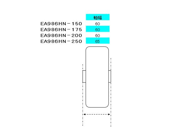 78-1035-73 150mmキャスター(固定金具・ナイロン車輪) EA986HN-150