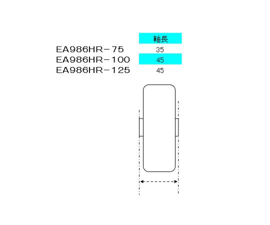 78-1035-96 75mmキャスター(固定金具・ホイールカバー付) EA986HR-75