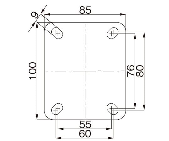 78-1036-61 100mm キャスター(自在金具・後輪ﾌﾞﾚｰｷ付) EA986JE-1