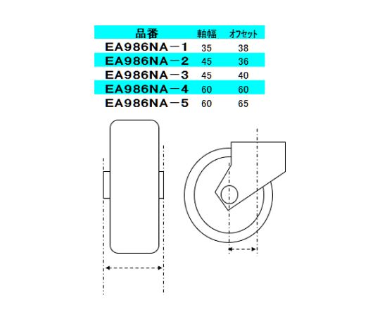 78-1040-74 150mm キャスター(自在・後ﾌﾞﾚｰｷ・ｽﾃｨｰﾙ車輪) EA986NA-4