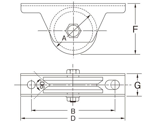 78-1043-64 60mm/ 300kg 戸車(重量用・ステンレス製) EA986RB-12 78-1043-64 60mm/ 300kg 戸車(重量用・ステンレス製) EA986RB-12