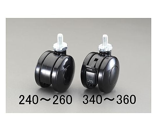 50mm キャスター(ﾂｲﾝﾎｲｰﾙ･M8ﾈｼﾞ･ﾌﾞﾚｰｷ付)