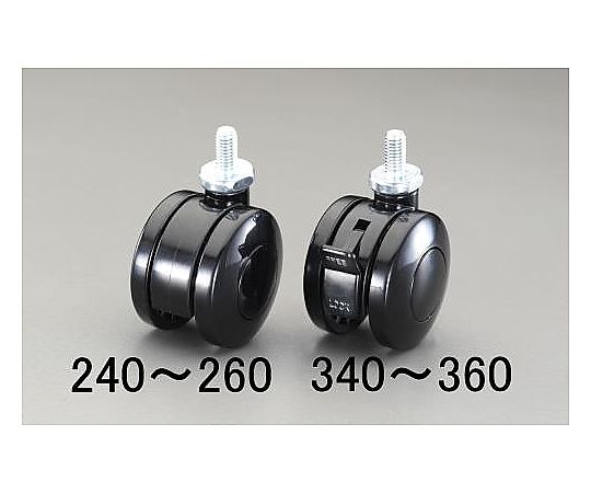 60mm キャスター(ﾂｲﾝﾎｲｰﾙ･M8ﾈｼﾞ･ﾌﾞﾚｰｷ付)