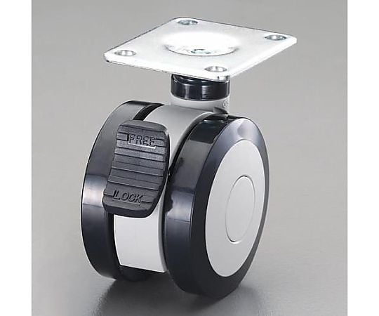 75mm キャスター(ﾂｲﾝﾎｲｰﾙ･ﾌﾞﾚｰｷ付)