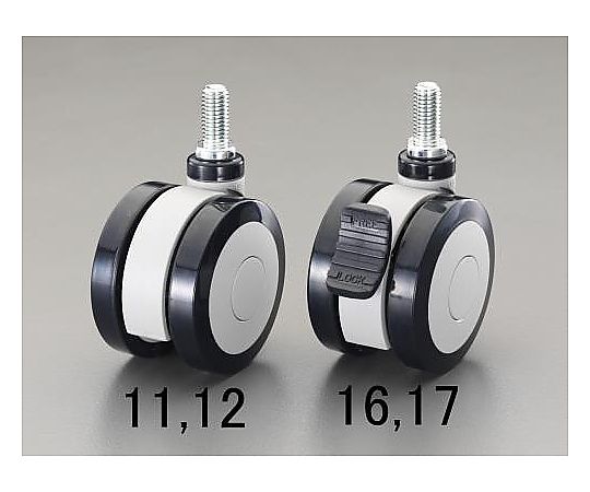 100mm キャスター(ﾂｲﾝﾎｲｰﾙ･ﾌﾞﾚｰｷ付)