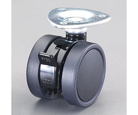 40mm キャスター(ﾂｲﾝﾎｲｰﾙ･ﾌﾞﾚｰｷ付)