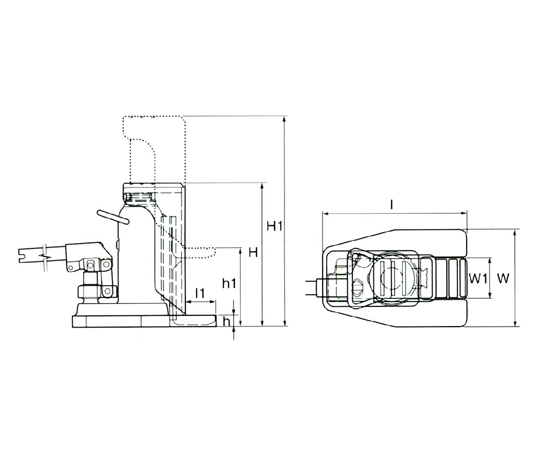 爪付ジャッキ　1.2ton/12-117mm　EA993LV-1.2