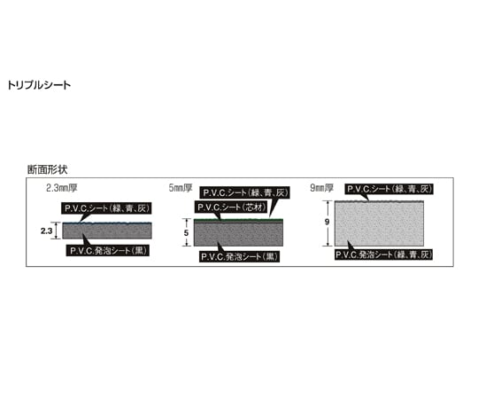 1.0x2.0m/2.3mm クッションシート(緑)　EA997RB-41