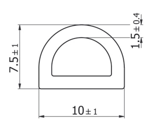 78-1087-50 10x7.5mm/10m ガスケット(粘着ﾃｰﾌﾟ付) EA997XV-210 【AXEL