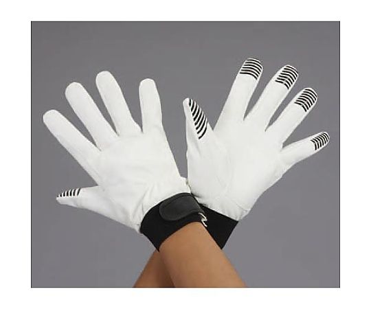 [LL] 手袋(指先すべり止付･合成皮革/白)