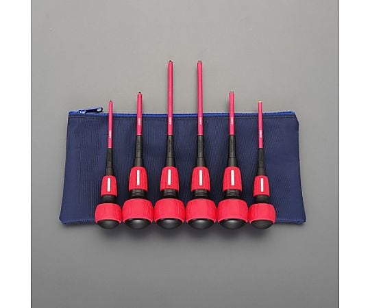 ６本組 ドライバー(ﾊﾟﾜｰG 電工･絶縁/ｹｰｽ付)