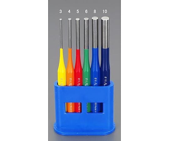 3.0-10mm/６本組 平行ピンポンチ(ﾏﾙﾁｶﾗｰ)