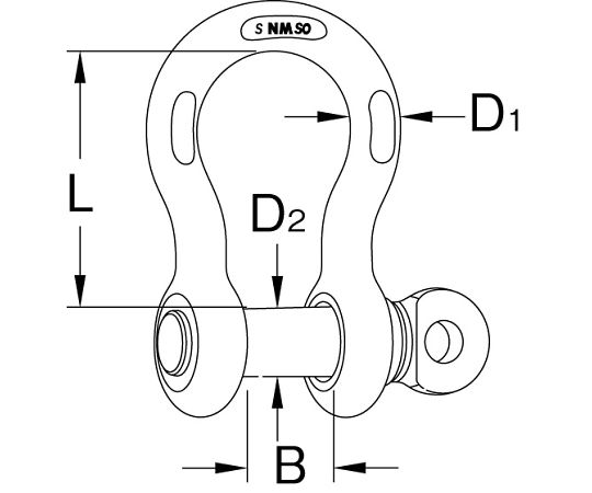 78-1118-87 2700kg/15.9mm 強力型シャックル(NITRONIC) EA638GN-16A