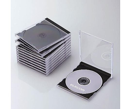 CD/DVD用 プラスチックケース(ﾌﾞﾗｯｸ/10枚)
