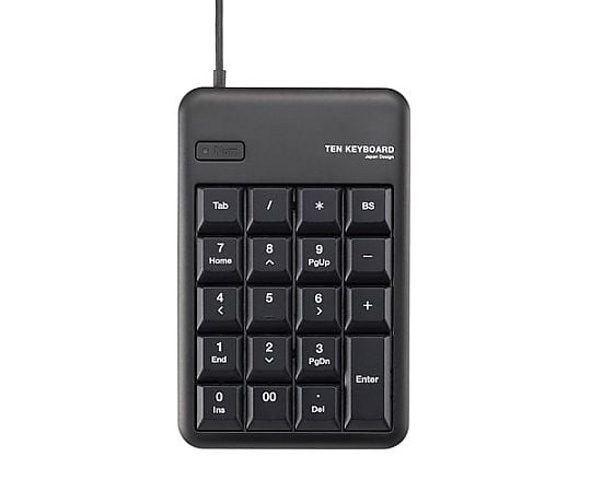USB2.0/2ﾎﾟｰﾄ ハブ付テンキーボード(ﾌﾞﾗｯｸ)