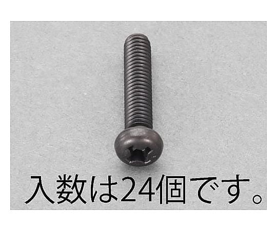 M3x12mm ナベ頭小ねじ(ｽﾃﾝﾚｽ/黒色/24本)