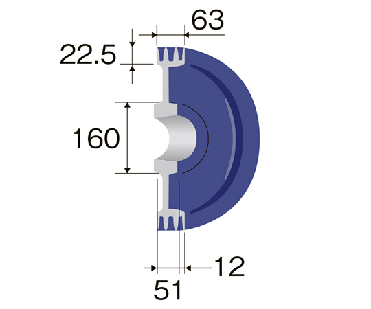 エスコ(ESCO) 212mm [３本構]Ｖプーリー(Ｂ) EA968A-157-