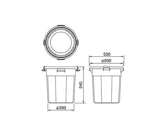 78-1171-53 60L ダストボックス(蓋付) EA995CA-132 【AXEL】 アズワン