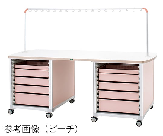 作業台　ブルー　ハンガー付き対面タイプ