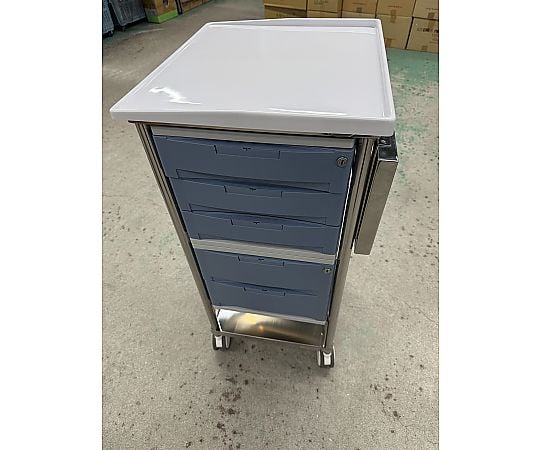 8-1607-23 ナビスメイト・トレイワゴン 5段BOX ブルー 【AXEL】 アズワン