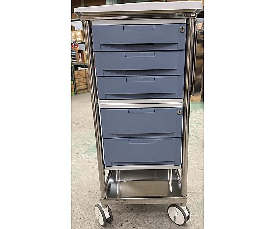 8-1607-23 ナビスメイト・トレイワゴン 5段BOX ブルー 【AXEL】 アズワン