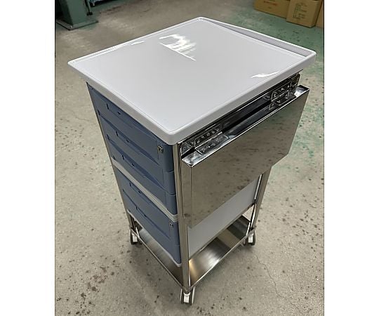 8-1607-23 ナビスメイト・トレイワゴン 5段BOX ブルー 【AXEL】 アズワン