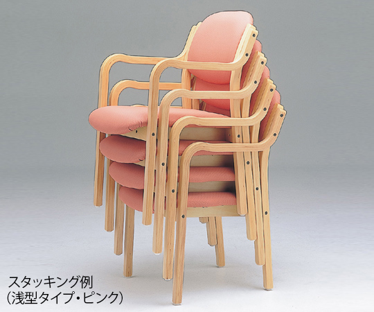 8-1990-01　立ち上がりに便利な椅子　（アイリス）　（深型／５２０×５９０×８００ｍｍ／ピンク）[個](as1-8-1990-01)
