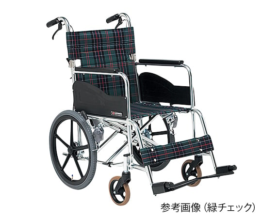 8-2119-03 車いす （介助式／アルミ製／背折れタイプ／緑チェック） AR-301-40S2 【AXEL】 アズワン