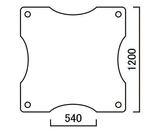 8-2440-22 昇降式テーブル 変形型 1200×1200×600～800mm FPS-1212Q