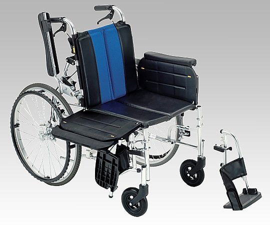 ミキ 8-2738-01　横乗り車椅子　（自走式／ノーパンクタイヤ／ネイビーチェック） ﾖｺﾉﾘｸﾙﾏｲｽ LK-2-54 RA075629 [個] ミキ