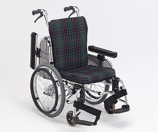 松永製作所 8-2739-02　超低床コンパクト車椅子　（自走式／アルミ製／茶チェック） ﾁｮｳﾃｲｼｮｳ ｸﾙﾏｲｽ AR-911S S-1 RA075574 [個] 松永製作所