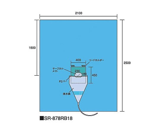 8-3162-02 全面ドレープ（脳外科用） ２３０×１８０ｍｍ SR-878RB18