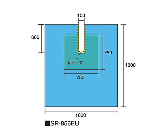 8-3165-01 全面ドレープ（U型） 1600×1800mm 1箱（10枚入） SR-856EU