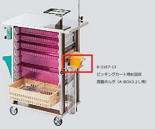 8-3167-13 ピッキングカート 針回収容器ホルダー A-BOX 3.2L用