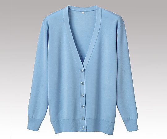 抗ピル長袖カーディガン　サックス　3L