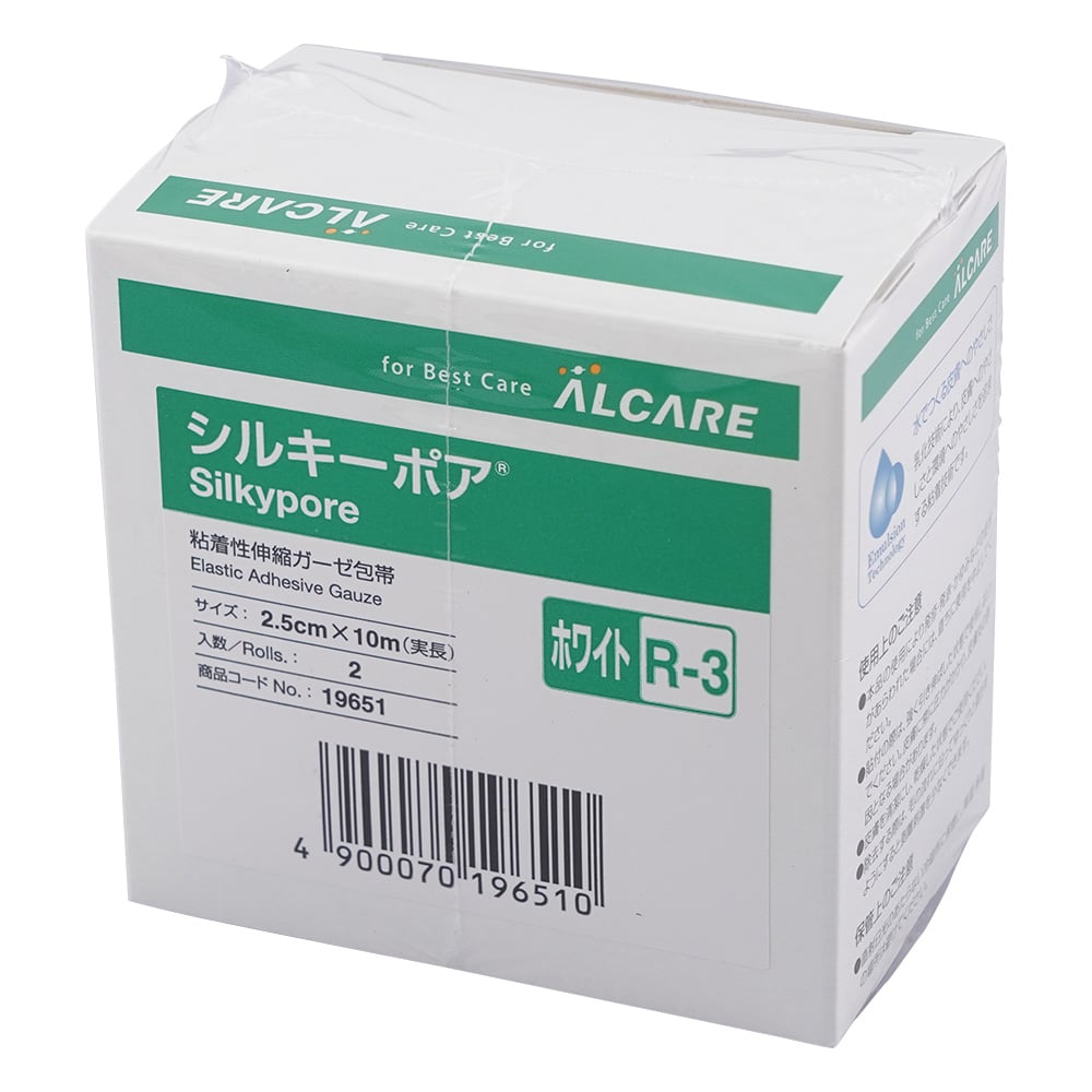 8-4082-02 シルキーポア ホワイト 2.5cm×10m 3号 1パック（12巻入 