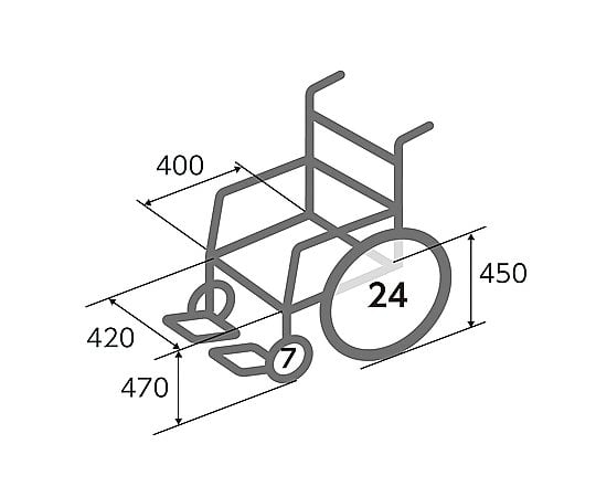 8-4573-01 車椅子 （自走式／スチール製／エアータイヤ／スタンダードタイプ） AND-1