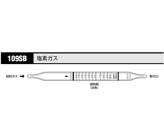 8-5352-64 ガス検知管 塩素ガス 1箱（10本入） 109SB 【AXEL】 アズワン