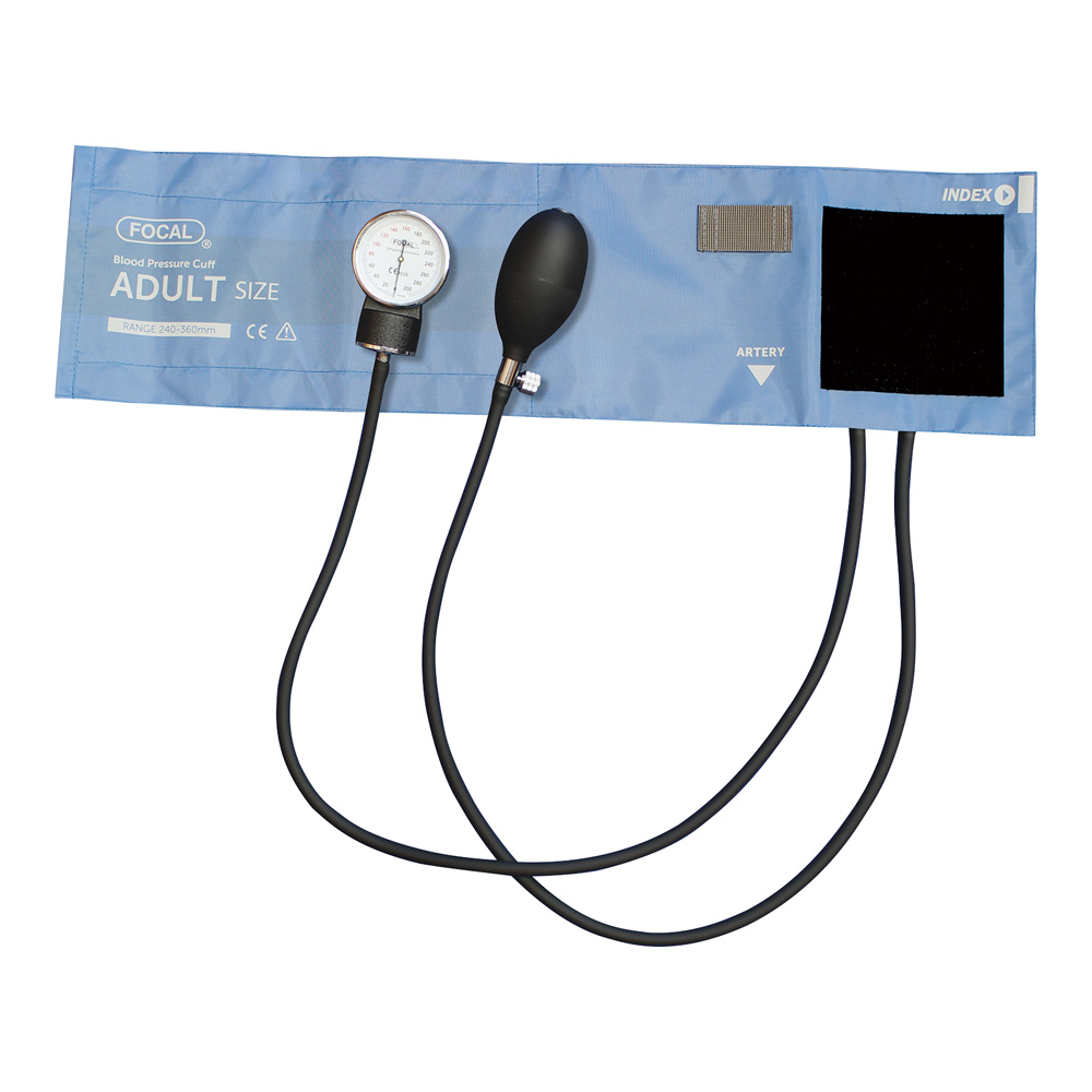 アネロイド血圧計［ラテックスフリー］　ナイロン・スカイブルー　FC-100V